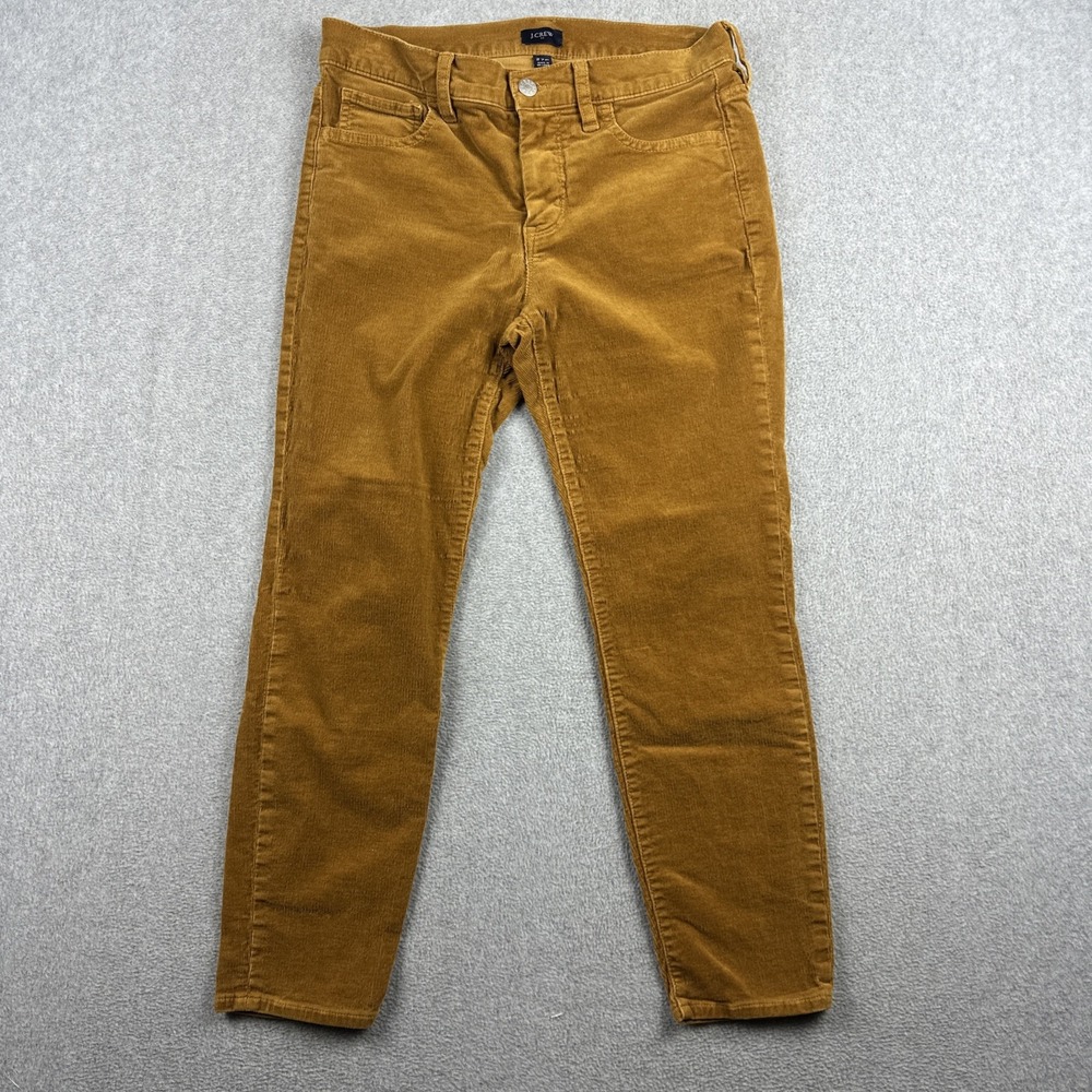 J Crew Pants Womens 27(28)x23 Orange Pinwhale Corduroy Stretch Skinny Preppy